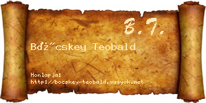 Böcskey Teobald névjegykártya